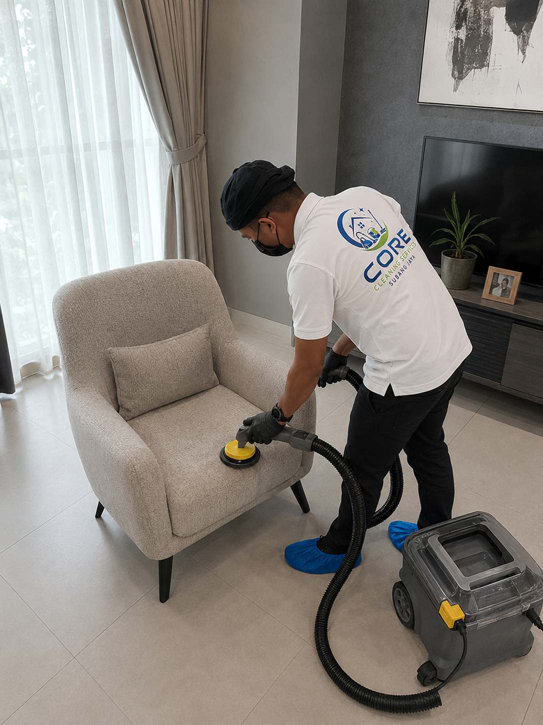 Armchair upholstery cleaning in Subang Jaya